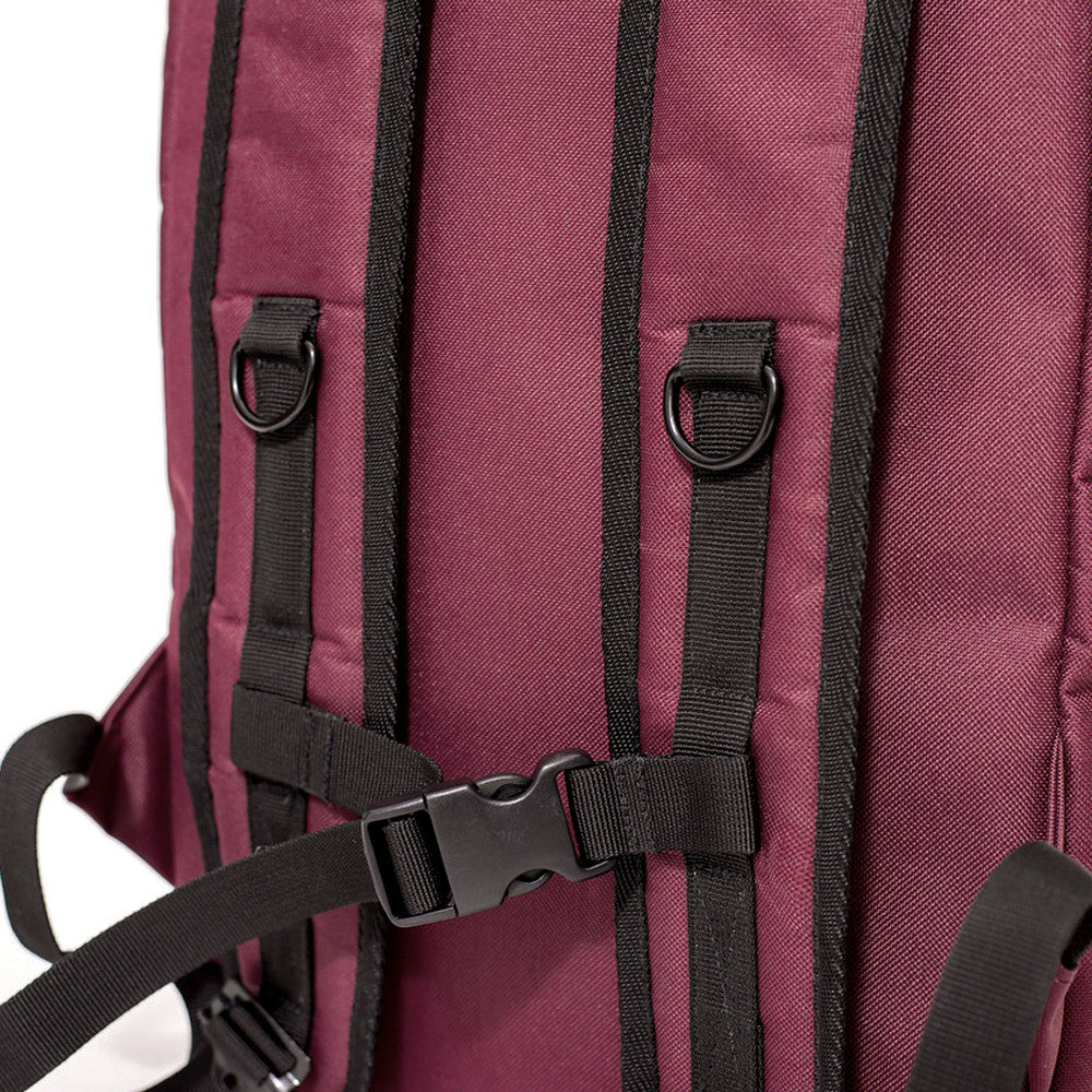 Roll Top Smell Hiding Backpack Crimson Burgundy Chest Strap