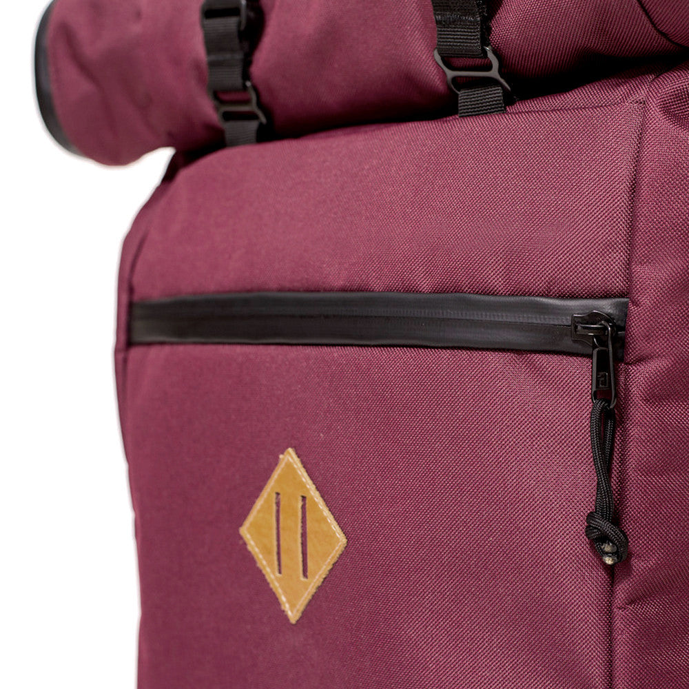 Roll Top Smell Hiding Backpack Crimson Burgundy Lash Tab