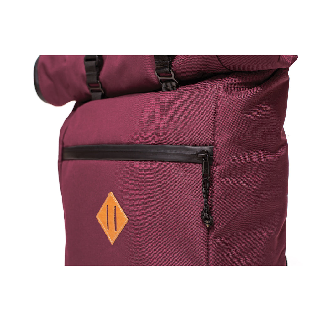 Roll Top Smell Hiding Backpack Crimson Burgundy