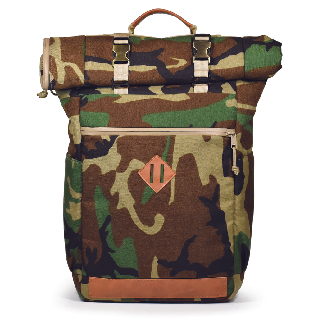 Smell Proof Backpack - THE SCOUT Stash bag in Woodland Camo