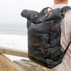 Roll Top Odor Concealing Backpack Black Forest Camouflage Lifestyle