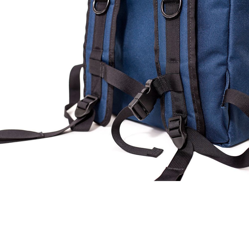 Roll Top Odor Proof Backpack Midnight Blue Strap Detail