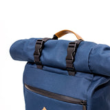 Roll Top Odor Proof Backpack Midnight Blue Back Pocket