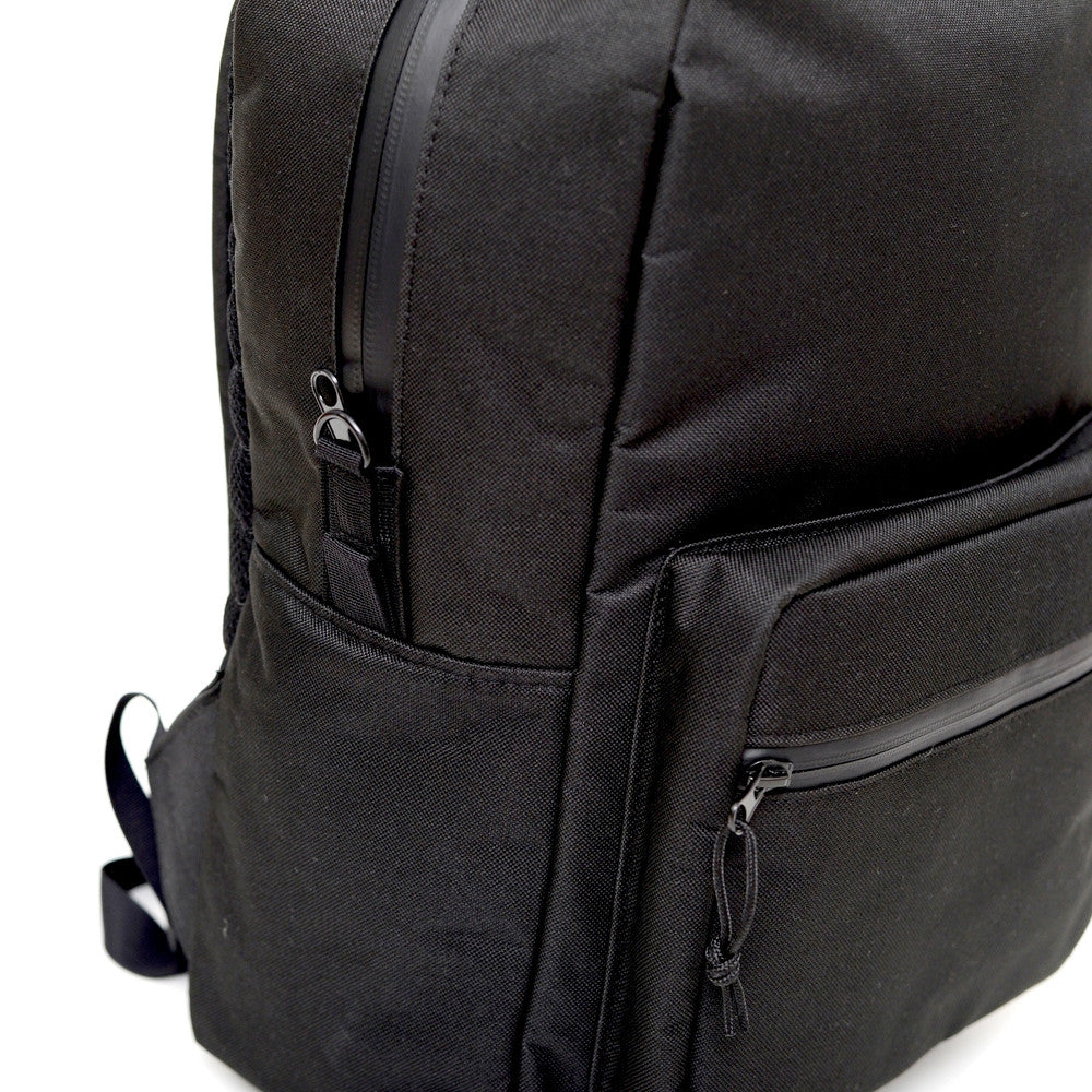 Odor Proof Black Backpack Zipper Detail